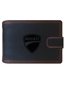 DUCATI - kožená moto peňaženka hnedá RFID