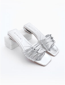 Marjin Women's Heeled Slippers Tinda Silver