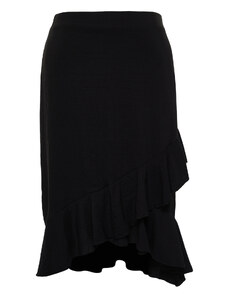 Trendyol Curve Black Midi Woven Skirt