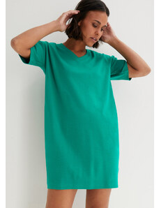 bonprix Úpletové šaty s výstrihom do V, oversized (2 ks v balení), farba zelená