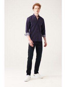 Avva Men's Navy Blue Wear Washable Flexible Slim Fit Slim Fit Jeans