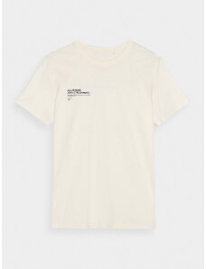 4F Pánske tričko s potlačou - krémové