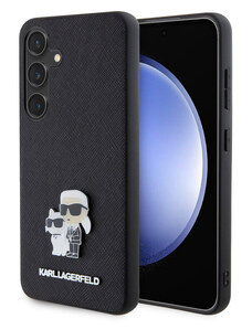 Karl Lagerfeld PU Saffiano Metal Karl and Choupette puzdro pre Samsung Galaxy S24 čierna KLHCS24SPSAKCMPK