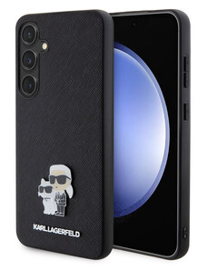 Karl Lagerfeld PU Saffiano Metal Karl and Choupette puzdro pre Samsung Galaxy S24+ čierna KLHCS24MPSAKCMPK