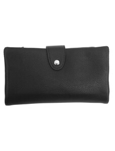 Herisson Prakticky priestranná rozložiteľná čierna dámska peňaženka so striebornými doplnkami