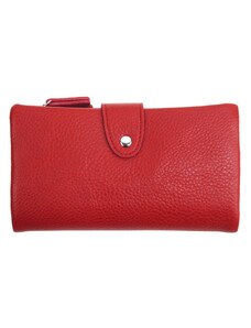 Herisson Prakticky priestranná rozložiteľná červená dámska peňaženka so striebornými doplnkami