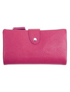 Herisson Prakticky priestranná rozložiteľná fuchsiovo ružová dámska peňaženka so striebornými doplnkami