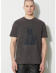 Bavlnené tričko KSUBI portal kash ss tee pánske, šedá farba, s potlačou, MPS24TE014