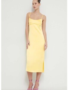 Šaty HUGO žltá farba,mini,rovný strih,50510925