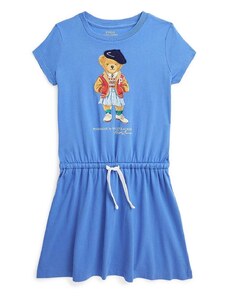 Dievčenské bavlnené šaty Polo Ralph Lauren mini, áčkový strih