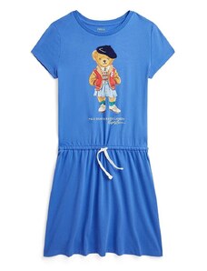 Dievčenské bavlnené šaty Polo Ralph Lauren mini, áčkový strih