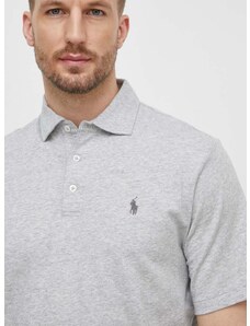 Polo tričko s prímesou ľanu Polo Ralph Lauren šedá farba,jednofarebný,710933390