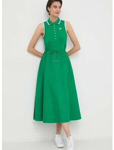 Šaty Tommy Hilfiger zelená farba,midi,áčkový strih,WW0WW41272