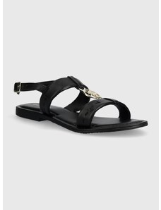 Kožené sandále U.S. Polo Assn. LINDA dámske, čierna farba, LINDA005W 4L1