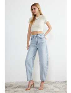 Trendyol Collection Svetlomodré džínsy s vysokým pásom