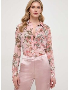 Košeľa Guess CLOUIS dámska, ružová farba, regular, s klasickým golierom, W3GH97 WDW82