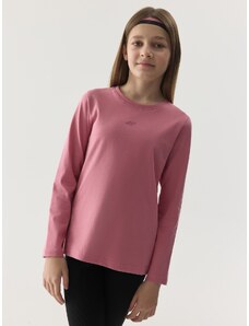 4F Dievčenské regular tričko s dlhým rukávom - ružové