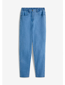 bonprix Strečové džínsy, Mom, vysoký pás, farba modrá, rozm. 48