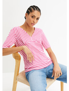 bonprix Pásikovaná tričko, farba ružová
