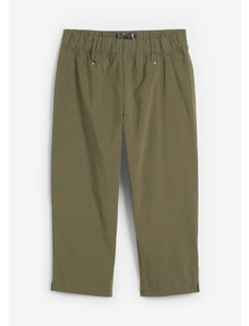 bonprix Strečové capri nohavice s elastickým pásom, farba zelená, rozm. 36