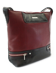 Arwel Červenočierna dámska moderná kožená kabelka Irriel