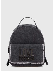 Bavlnený batoh Love Moschino šedá farba, malý, s nášivkou