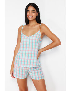 Trendyol Multicolored Plaid Viscose Woven Pajamas Set