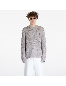 Pánsky sveter Daily Paper Zuberi Crochet Long Sleeve Sweater Moonstruck Grey