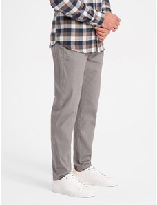 Ombre Clothing Jedinečné béžové pánske nohavice V5 PACP-0151