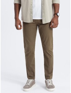 Ombre Clothing Jedinečné olivové pánske nohavice V3 PACP-0151