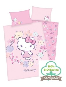 Herding Obliečky do postieľky z BIO bavlny Hello Kitty 01 100x135 40x60 cm 100% Bavlna