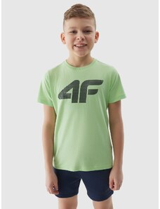 4F Chlapčenské tričko s potlačou - svetlozelené