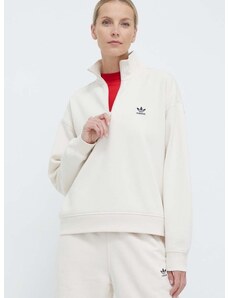 Mikina adidas Originals Essentials Halfzip Sweatshirt dámska, béžová farba, jednofarebná, IR5940