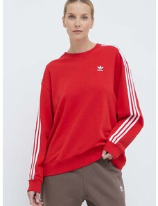 Mikina adidas Originals 3-Stripes Crew OS dámska, červená farba, s nášivkou, IN8487