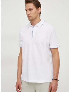 Bavlnené polo tričko Paul&Shark biela farba, jednofarebný, 24411259