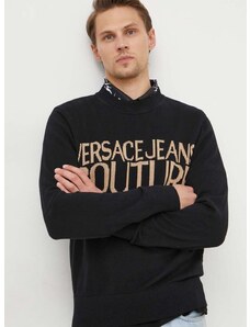 Sveter s prímesou kašmíru Versace Jeans Couture čierna farba, tenký, 76GAFM01 CM06H