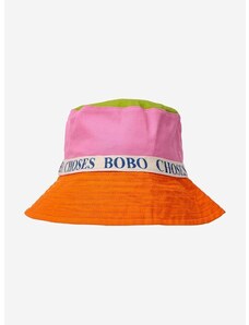 Bavlnená obojstranná detská čiapka Bobo Choses ružová farba, bavlnený