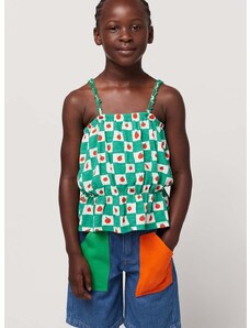 Detský bavlnený top Bobo Choses zelená farba