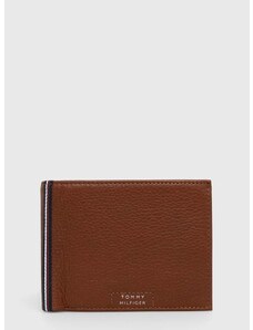 Kožená peňaženka Tommy Hilfiger pánsky,hnedá farba,AM0AM12189