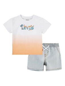 Detská bavlnená súprava Levi's oranžová farba