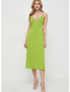 Šaty Liu Jo zelená farba, midi, áčkový strih