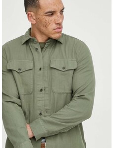 Bavlnená košeľa G-Star Raw pánska, zelená farba, regular, s klasickým golierom