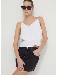 Blúzka Tommy Jeans dámska,biela farba,jednofarebná,DW0DW17802