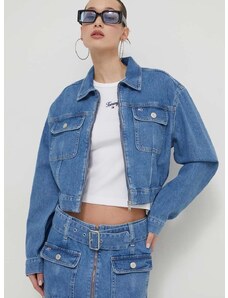 Rifľová bunda Tommy Jeans dámska,prechodná,DW0DW17656