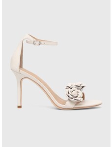 Kožené sandále Lauren Ralph Lauren Allie biela farba, 802936000000