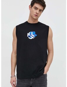 Bavlnené tričko Karl Lagerfeld Jeans pánsky, čierna farba