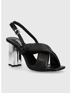 Kožené sandále Karl Lagerfeld KL TOWER čierna farba, KL33915