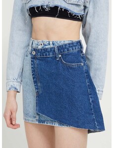 Rifľová sukňa Karl Lagerfeld Jeans mini, áčkový strih