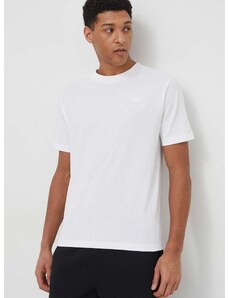 Bavlnené tričko New Balance pánsky, biela farba, s nášivkou