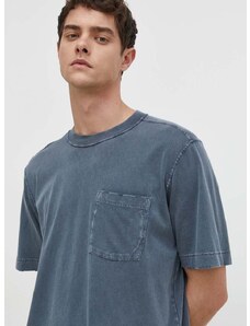 Bavlnené tričko Abercrombie & Fitch pánsky, tmavomodrá farba, jednofarebný